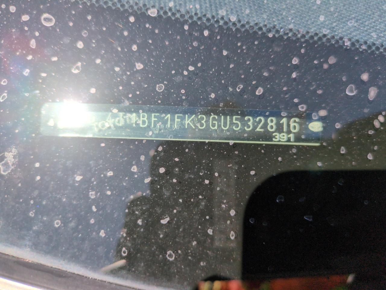 4T1BF1FK3GU532816 TOYOTA CAMRY 2016