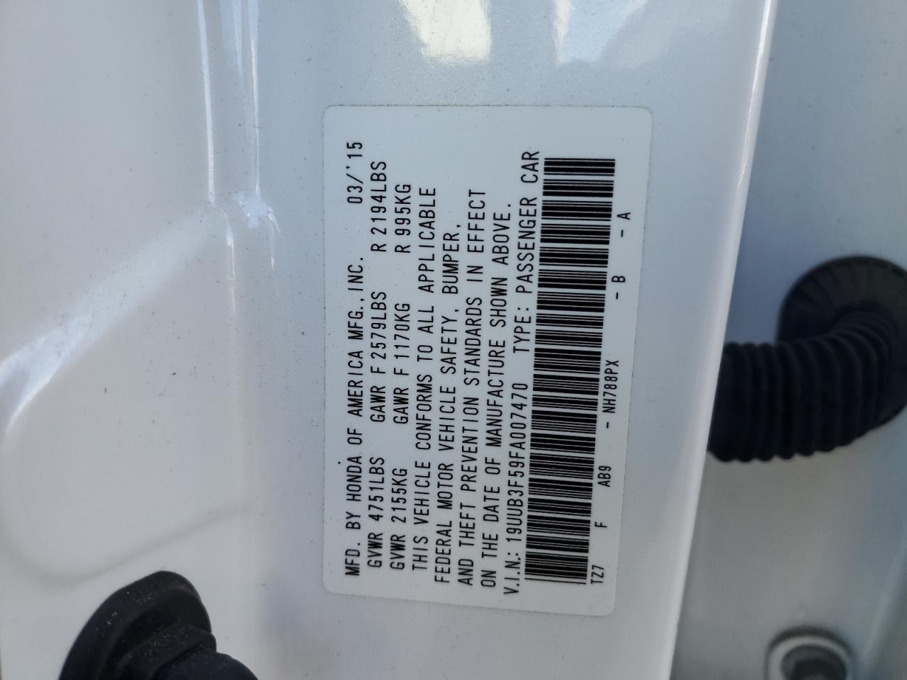 2015 Acura Tlx Tech VIN: 19UUB3F59FA007470 Lot: 56691825