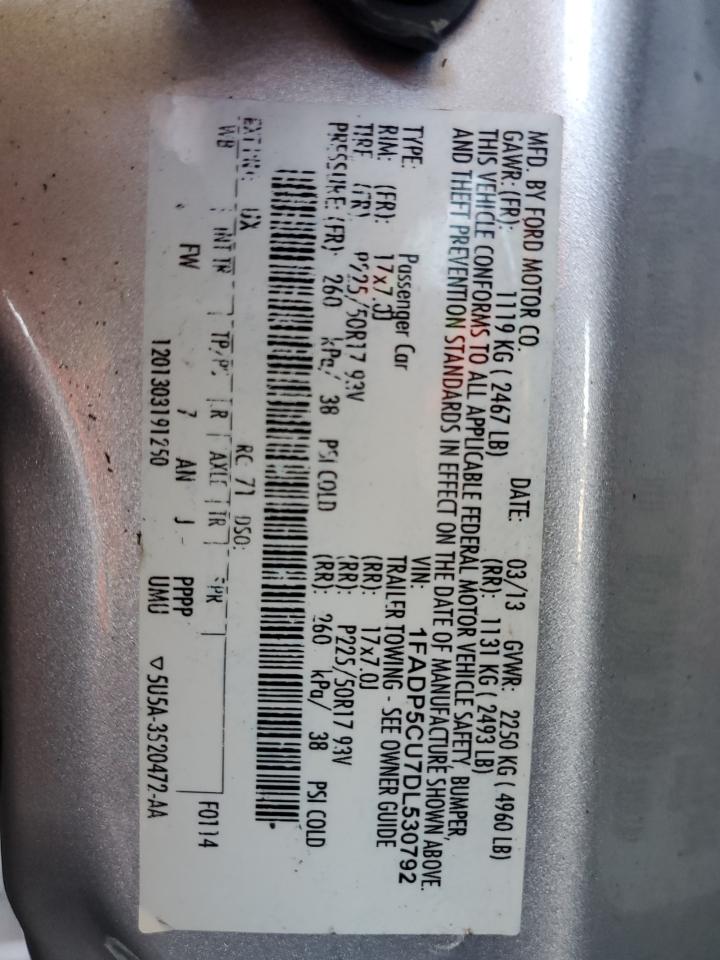 2013 Ford C-Max Premium VIN: 1FADP5CU7DL530792 Lot: 59043865