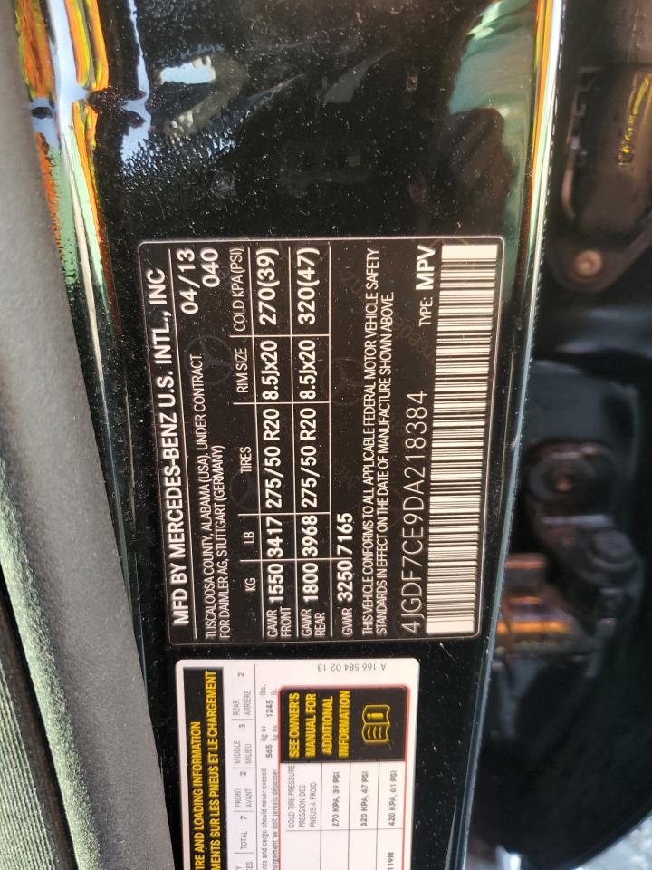 2013 Mercedes-Benz Gl 450 4Matic VIN: 4JGDF7CE9DA218384 Lot: 56392685