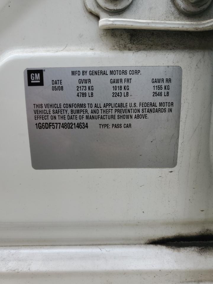 2008 Cadillac Cts VIN: 1G6DF577480214634 Lot: 58207975