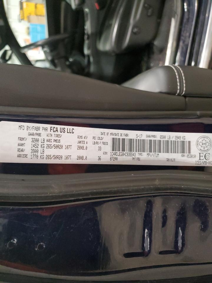 2017 Dodge Durango Citadel VIN: 1C4RDJEG8HC935543 Lot: 56959185