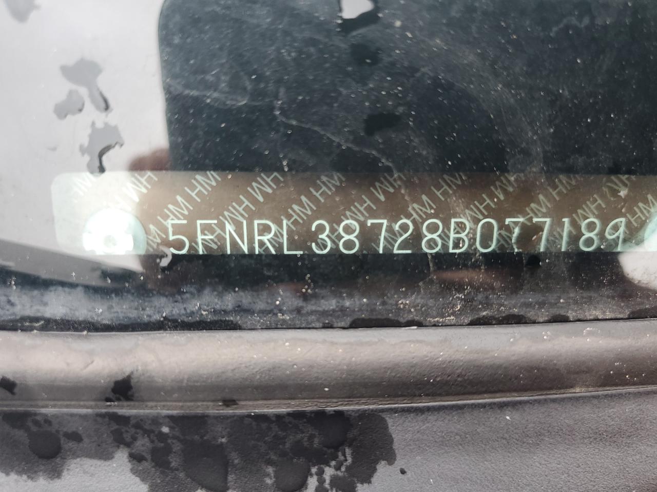 2008 Honda Odyssey Exl VIN: 5FNRL38728B077189 Lot: 56710445
