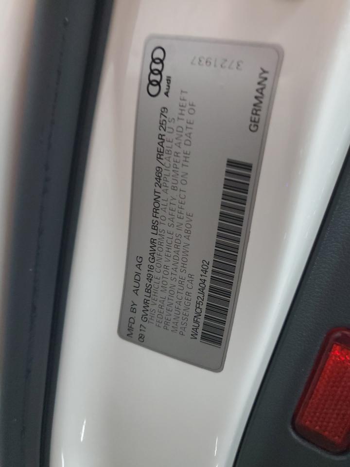 2018 Audi A5 Prestige S-Line VIN: WAUFNCF52JA041402 Lot: 56671195