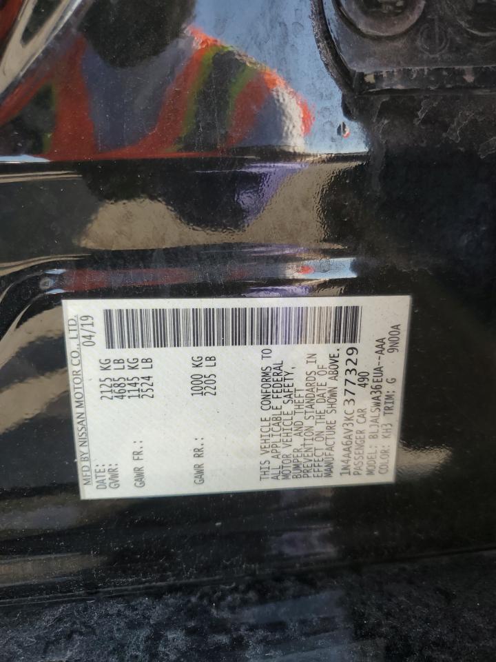 1N4AA6AV3KC377329 NISSAN MAXIMA 2019