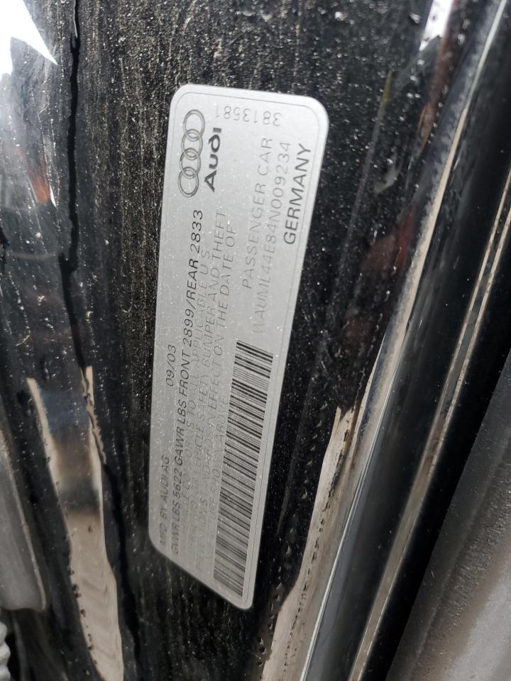 2004 Audi A8 L Quattro VIN: WAUML44E84N009234 Lot: 57684295