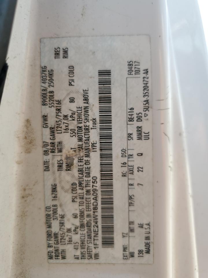 2008 Ford Econoline E250 Van VIN: 1FTSE34L88DA26754 Lot: 56971585