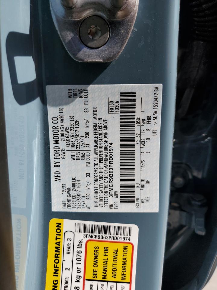 2023 Ford Bronco Sport Big Bend VIN: 3FMCR9B63PRD01974 Lot: 56728585