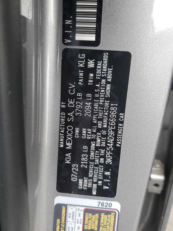 2023 Kia Forte Gt Line VIN: 3KPF54AD9PE669681 Lot: 56184225