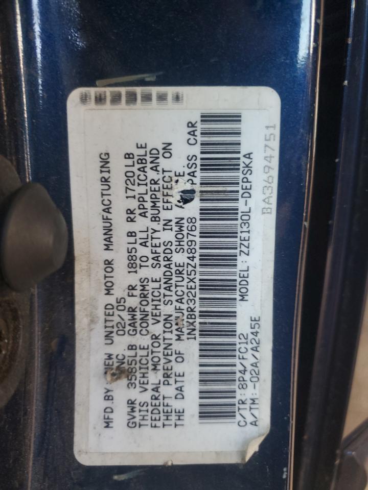 2005 Toyota Corolla Ce VIN: 1NXBR32EX5Z489768 Lot: 56914655