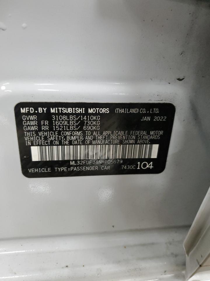2022 Mitsubishi Mirage G4 Es VIN: ML32FUFJ4NHF05679 Lot: 56389805