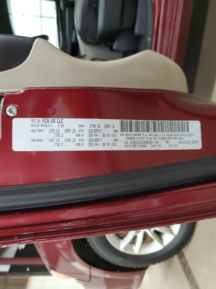 2020 Dodge Grand Caravan Sxt VIN: 2C4RDGCG3LR206226 Lot: 56861585