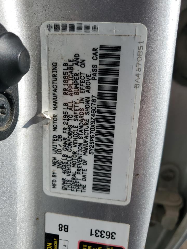2009 Pontiac Vibe VIN: 5Y2SP670X9Z460787 Lot: 56313475
