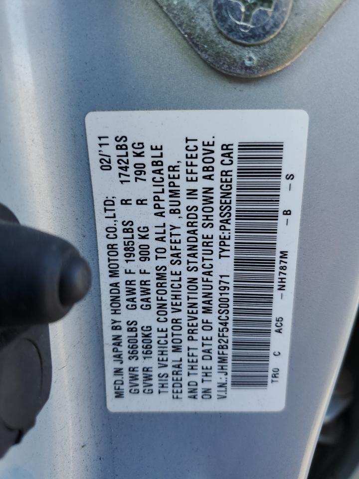 2012 Honda Civic Lx VIN: JHMFB2F54CS001971 Lot: 56203665