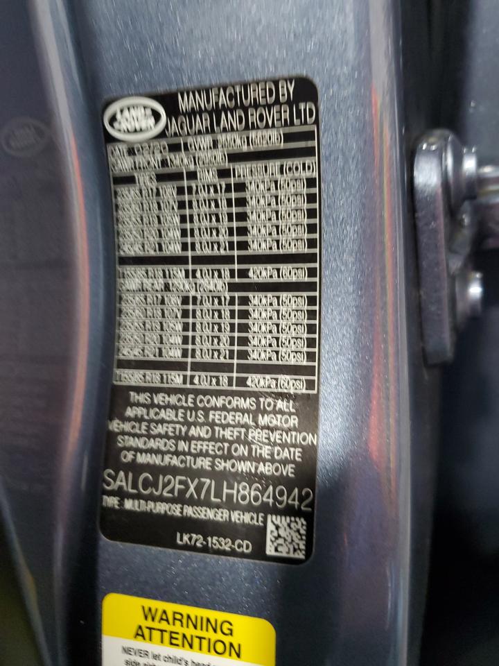 2020 Land Rover Discovery Sport S VIN: SALCJ2FX7LH864942 Lot: 55704535