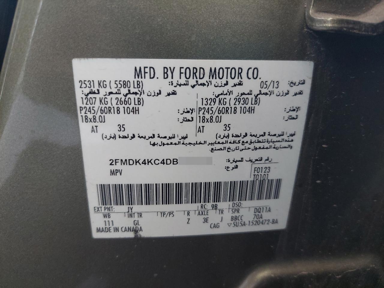 2FMDK4KC4DBC40274 - 2013 Ford EDGE - #56258625