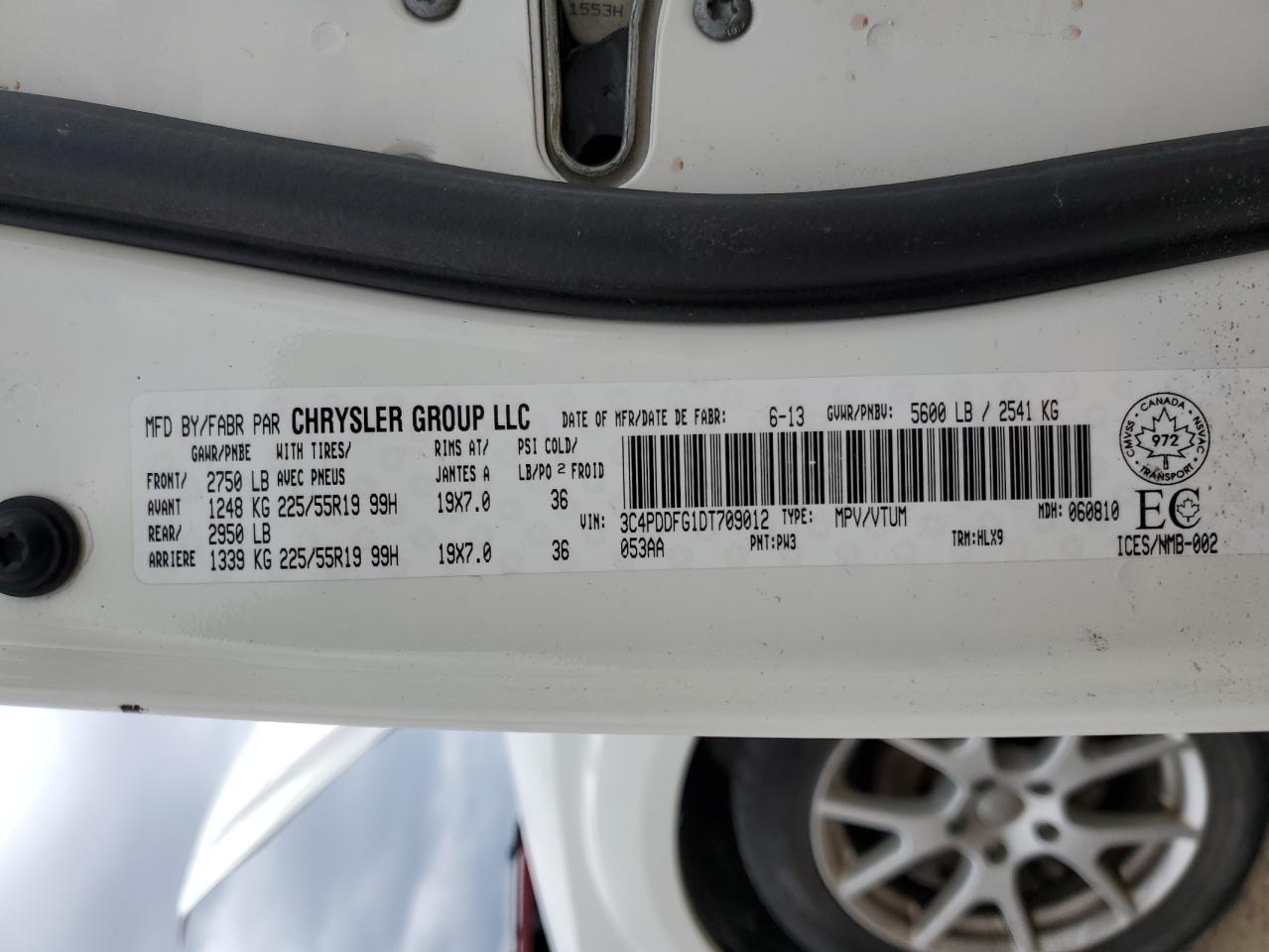 2013 Dodge Journey R/T VIN: 3C4PDDFG1DT709012 Lot: 57281695