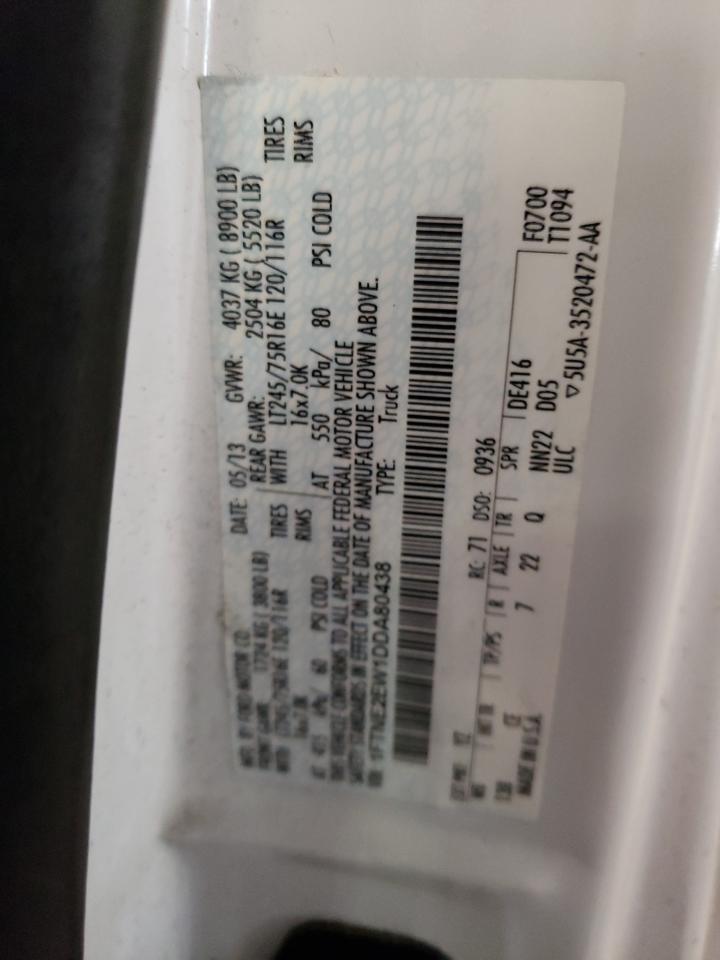 2013 Ford Econoline E250 Van VIN: 1FTNE2EW1DDA80438 Lot: 56972275