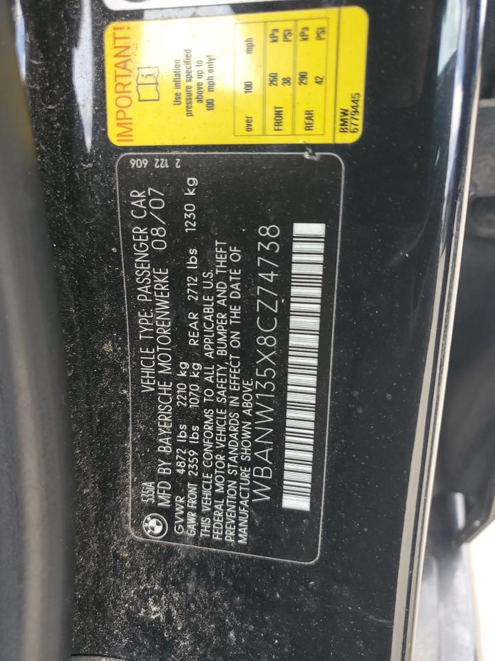 2008 BMW 535 I VIN: WBANW135X8CZ74738 Lot: 56689665