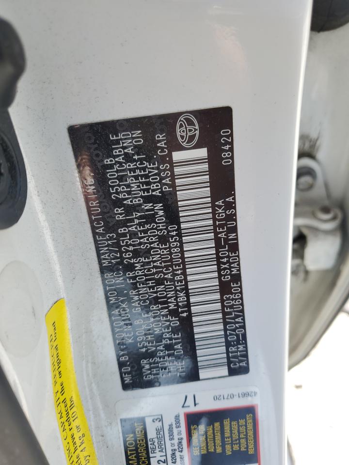 2014 Toyota Avalon Base VIN: 4T1BK1EB4EU089540 Lot: 56886765