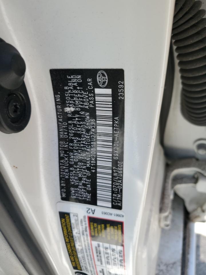 2011 Toyota Avalon Base VIN: 4T1BK3DB1BU374396 Lot: 55946395