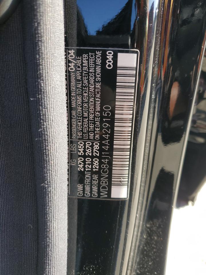 2004 Mercedes-Benz S 500 4Matic VIN: WDBNG84J14A429150 Lot: 56303955
