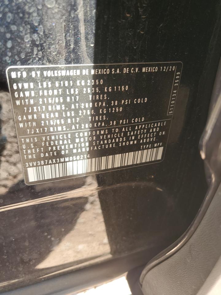 2021 Volkswagen Tiguan Se VIN: 3VV3B7AX3MM050214 Lot: 56981045