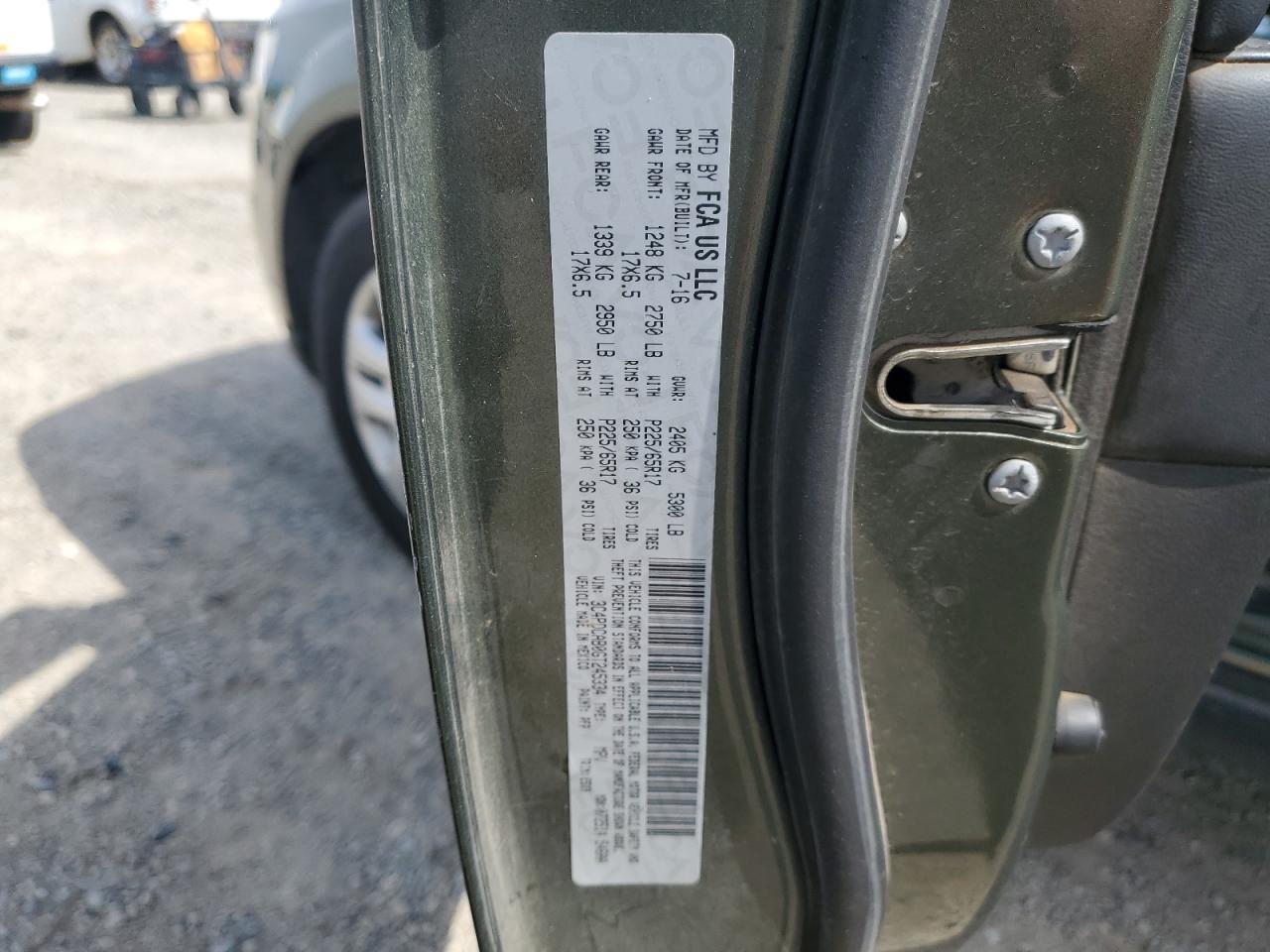 2016 Dodge Journey Se VIN: 3C4PDCAB0GT245334 Lot: 57358005