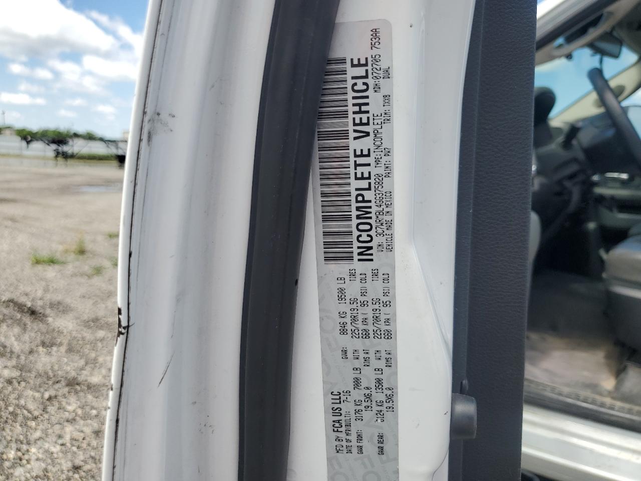 2016 Ram 5500 VIN: 3C7WRMBL4GG375820 Lot: 54729925