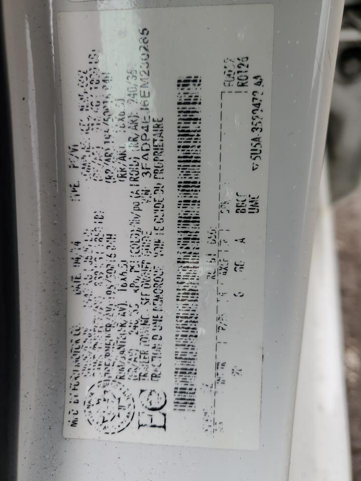 2014 Ford Fiesta Se VIN: 3FADP4EJ6EM230285 Lot: 57478875