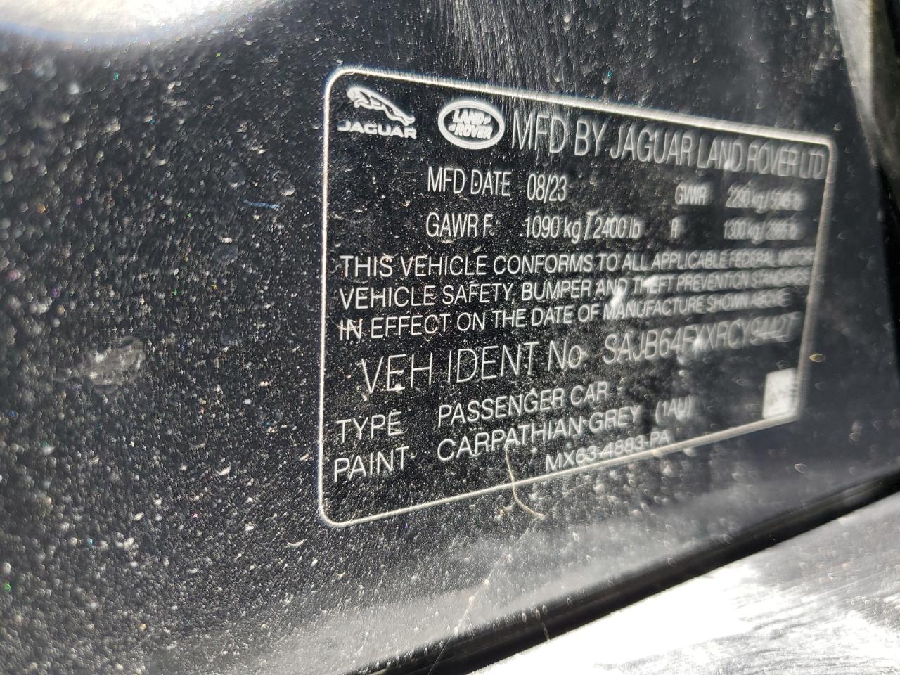 2024 Jaguar Xf R-Dynamic Se VIN: SAJB64FXXRCY94427 Lot: 57876855