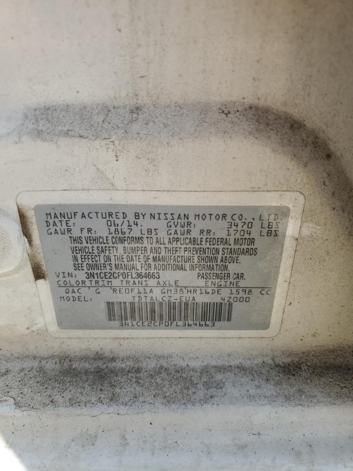 2015 Nissan Versa Note S VIN: 3N1CE2CP0FL364663 Lot: 56674635