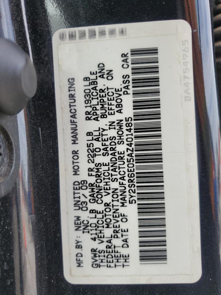 2010 Pontiac Vibe Gt VIN: 5Y2SR6E05AZ401485 Lot: 56243385