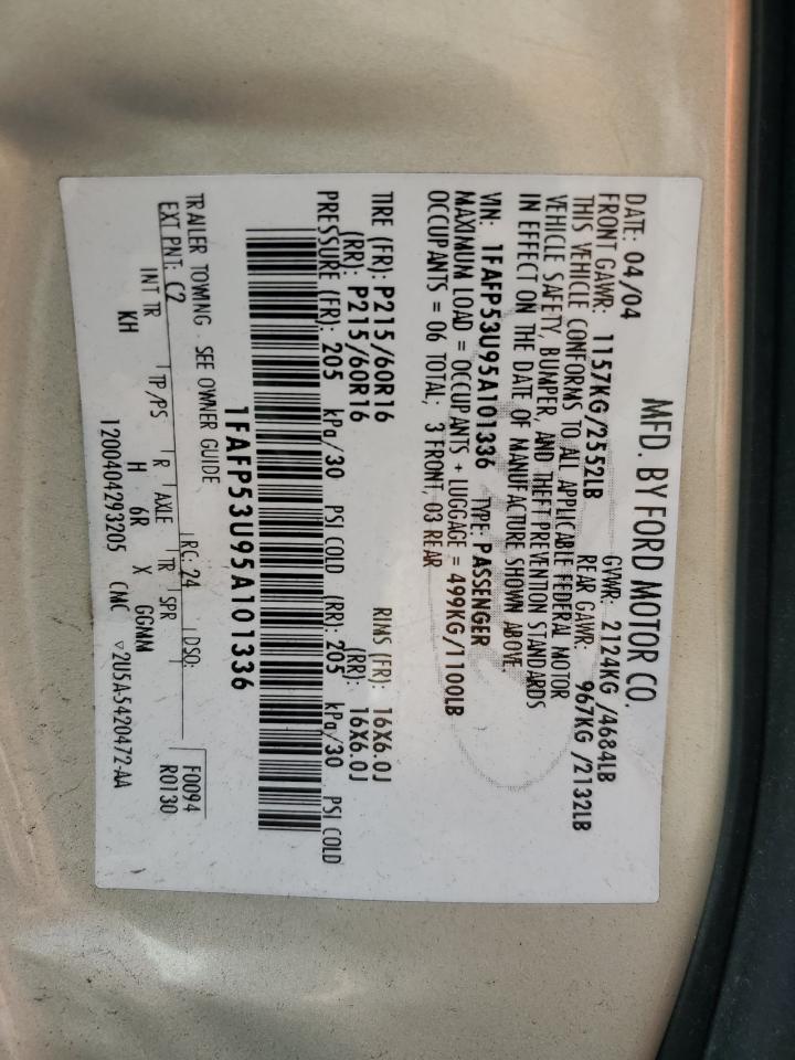 2005 Ford Taurus Se VIN: 1FAFP53U95A101336 Lot: 56457095