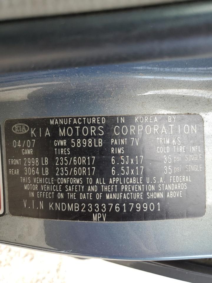 2007 Kia Sedona Ex VIN: KNDMB233376179901 Lot: 56665825