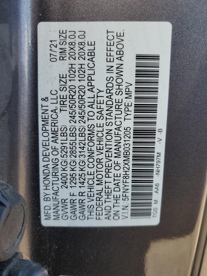 2021 Honda Passport Sport VIN: 5FNYF8H2XMB031205 Lot: 57353535