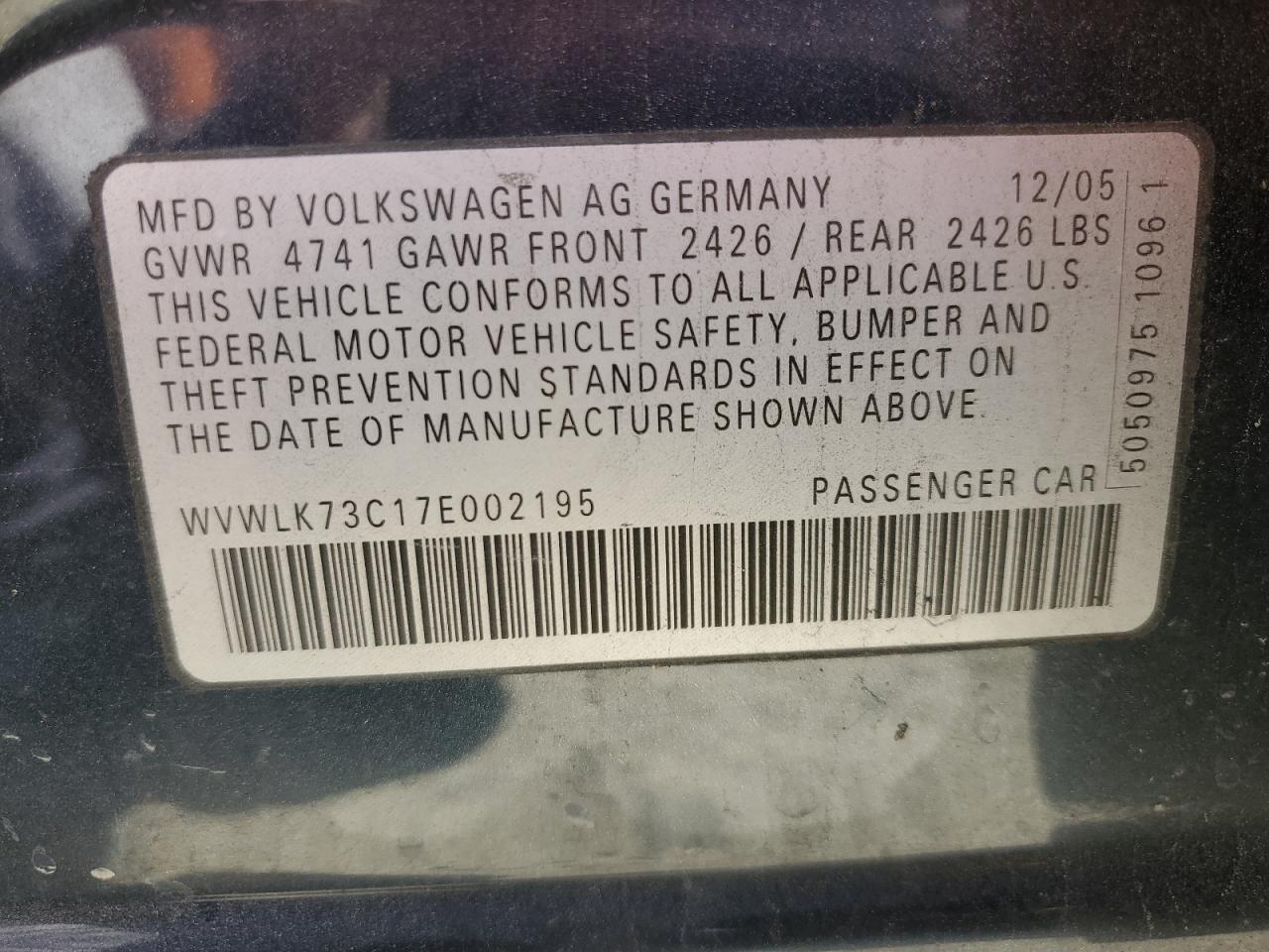 2007 Volkswagen Passat 2.0T Wagon Value VIN: WVWLK73C17E002195 Lot: 56026445