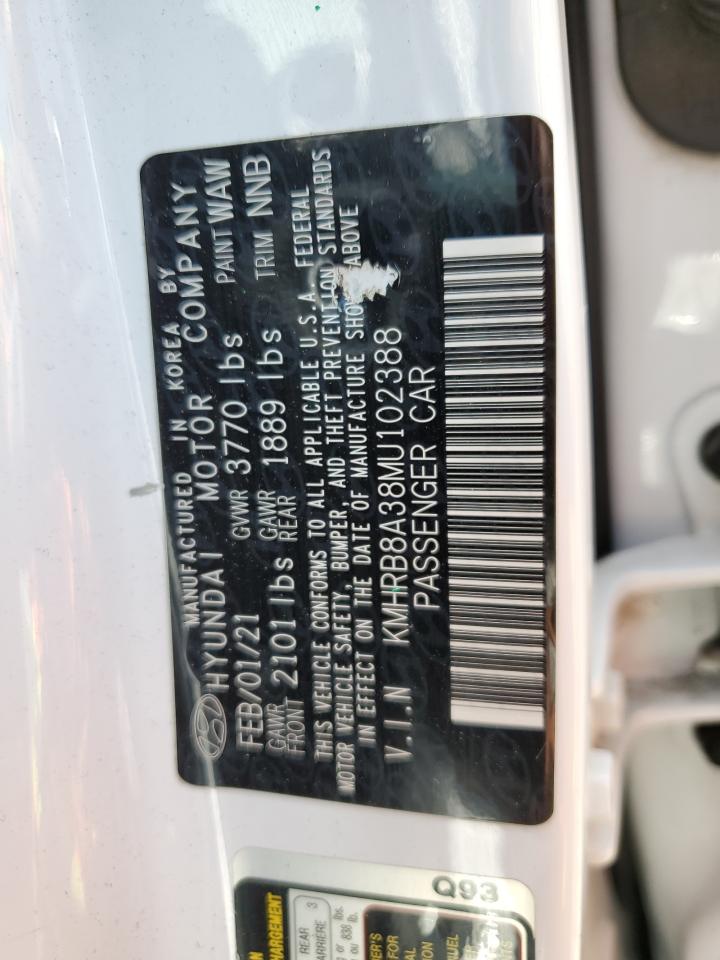 2021 Hyundai Venue Se VIN: KMHRB8A38MU102388 Lot: 57302165