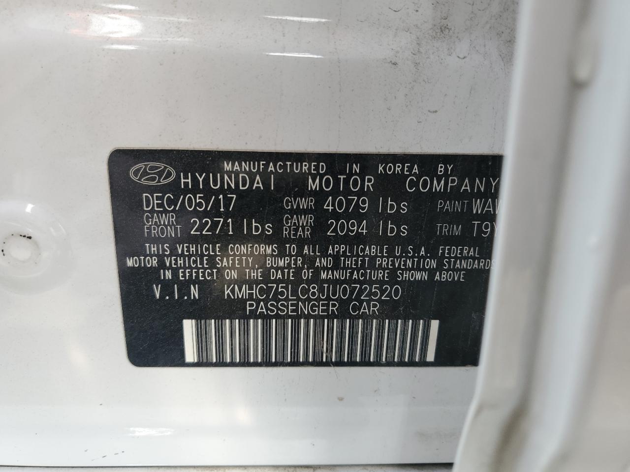 2018 Hyundai Ioniq Sel VIN: KMHC75LC8JU072520 Lot: 57484525