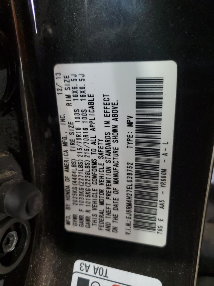 2014 Honda Cr-V Lx VIN: 5J6RM4H37EL039752 Lot: 56834275