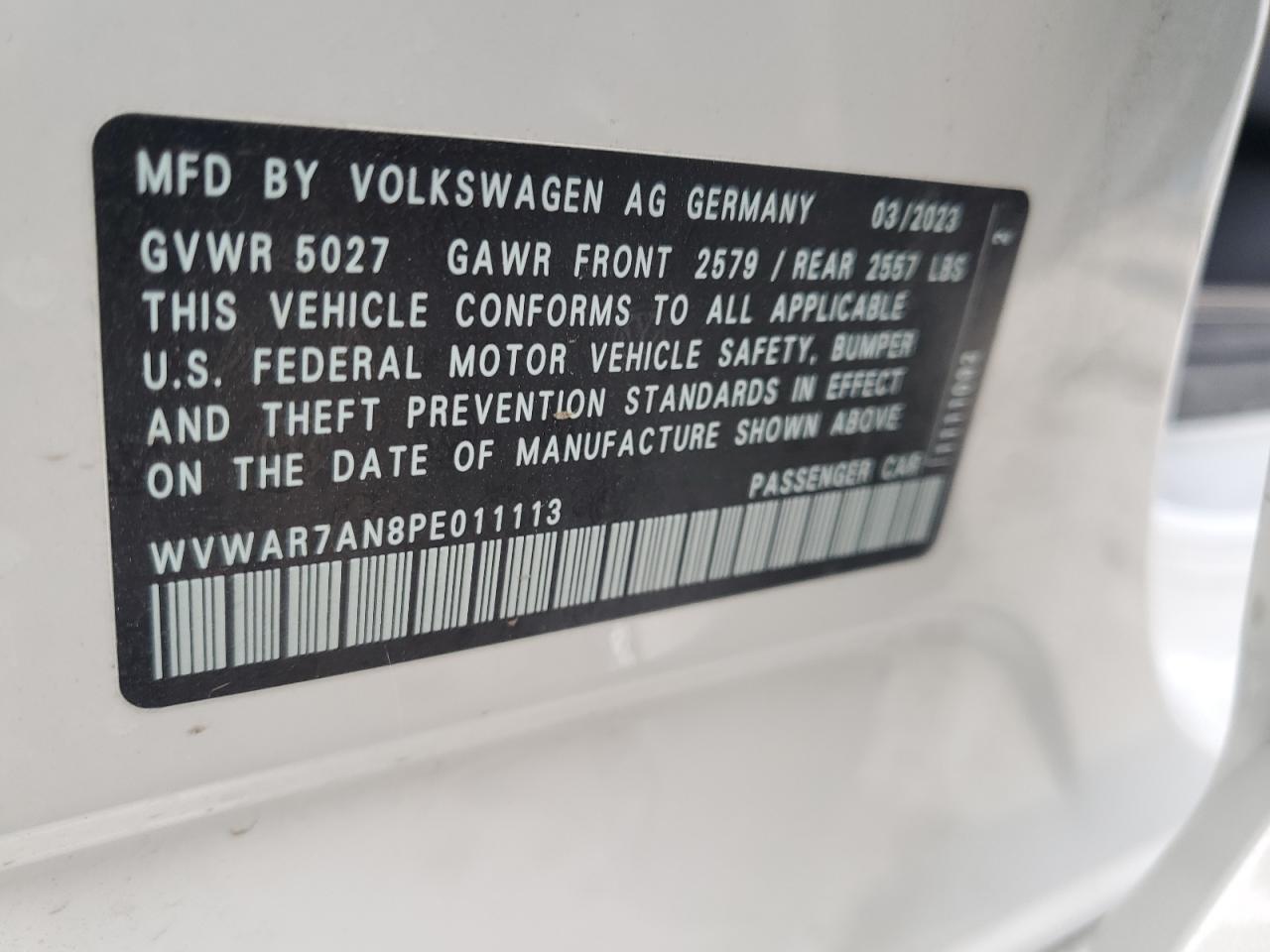 2023 Volkswagen Arteon Sel R-Line VIN: WVWAR7AN8PE011113 Lot: 56963985