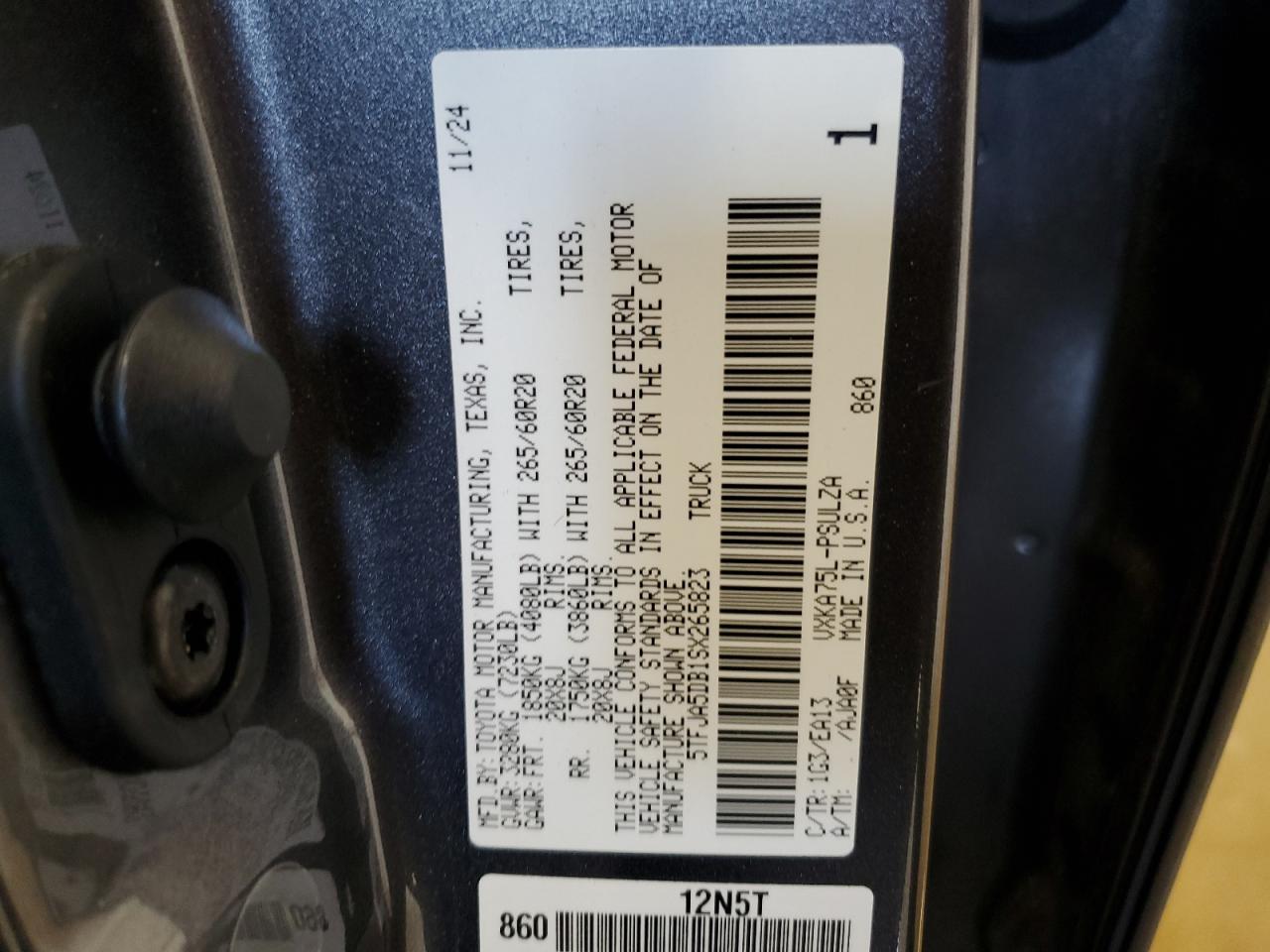 2025 Toyota Tundra Crewmax Limited VIN: 5TFJA5DB1SX265823 Lot: 54491675