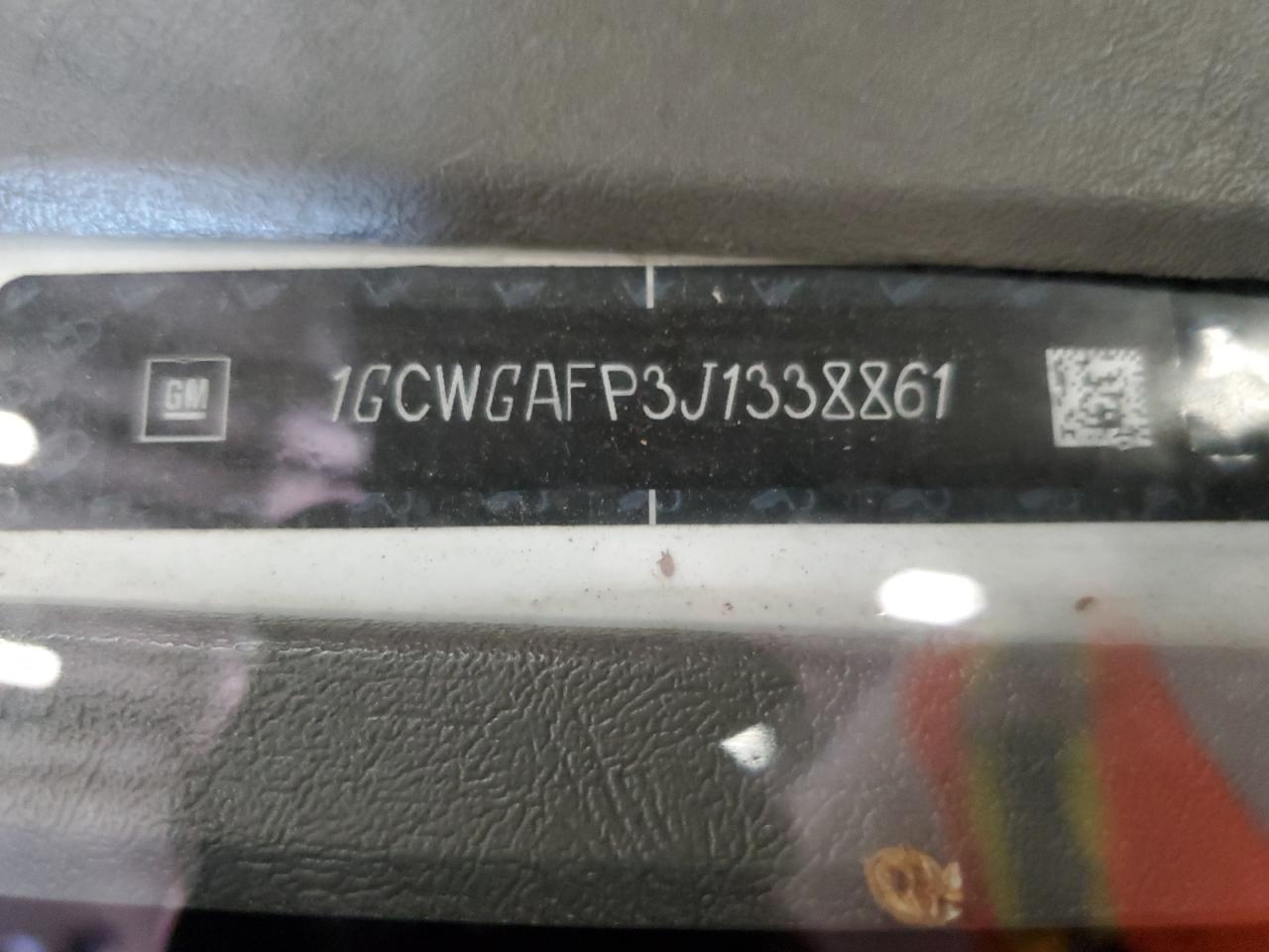 2018 Chevrolet Express G2500 VIN: 1GCWGAFP3J1338861 Lot: 56873105