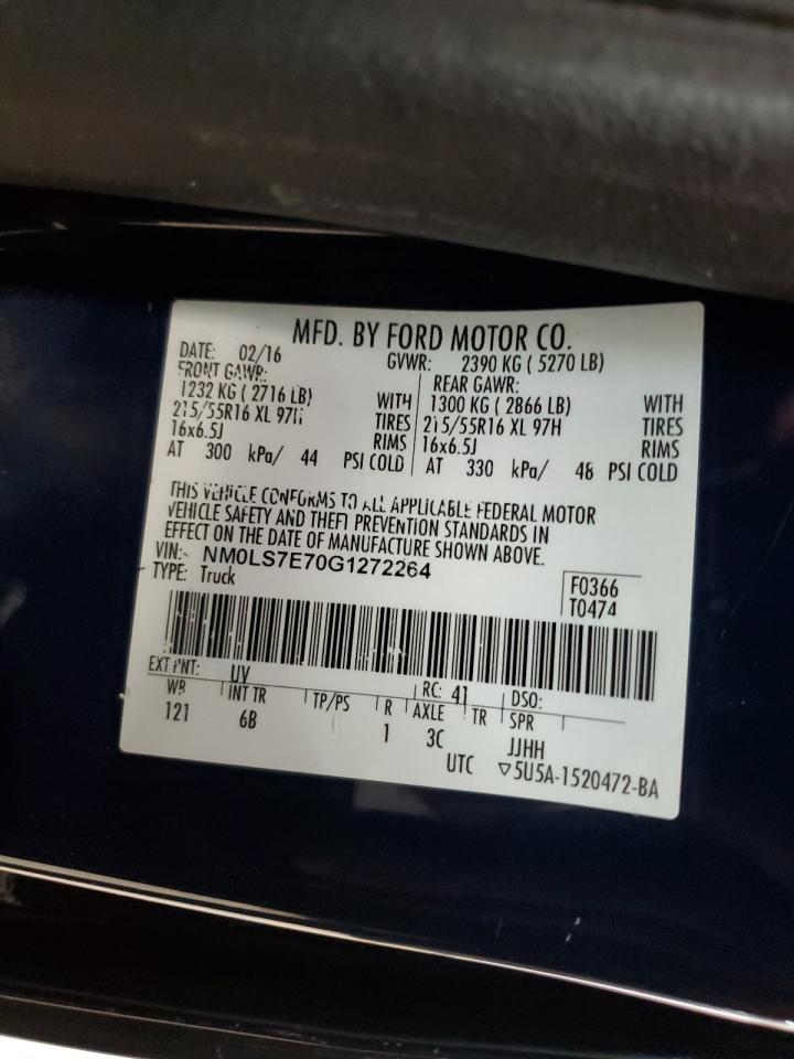 2016 Ford Transit Connect Xl VIN: NM0LS7E70G1272264 Lot: 56565585