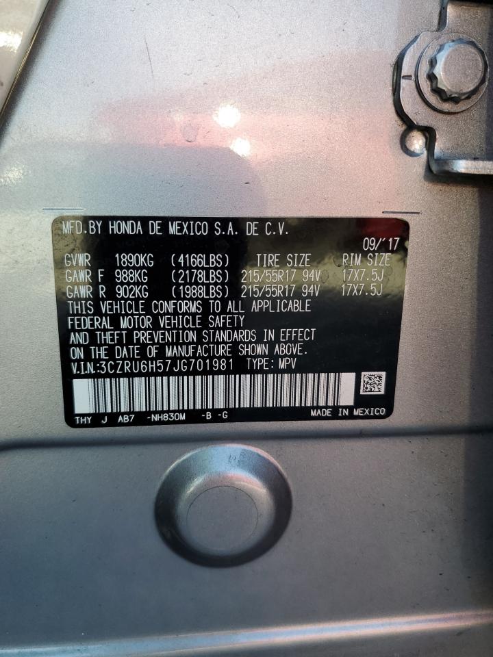2018 Honda Hr-V Ex VIN: 3CZRU6H57JG701981 Lot: 55497165
