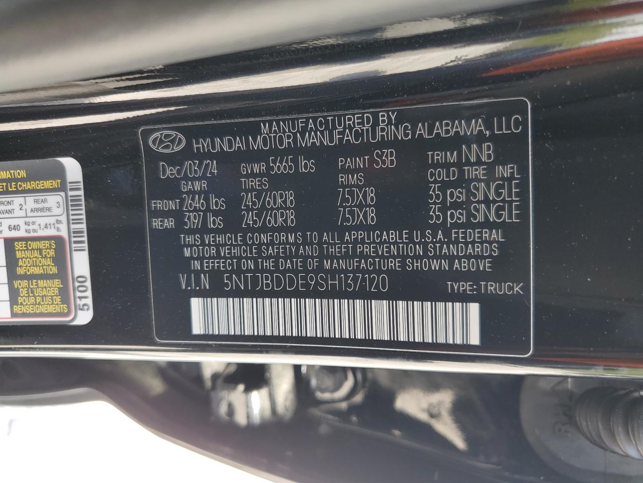 2025 Hyundai Santa Cruz Sel VIN: 5NTJBDDE9SH137120 Lot: 56850295