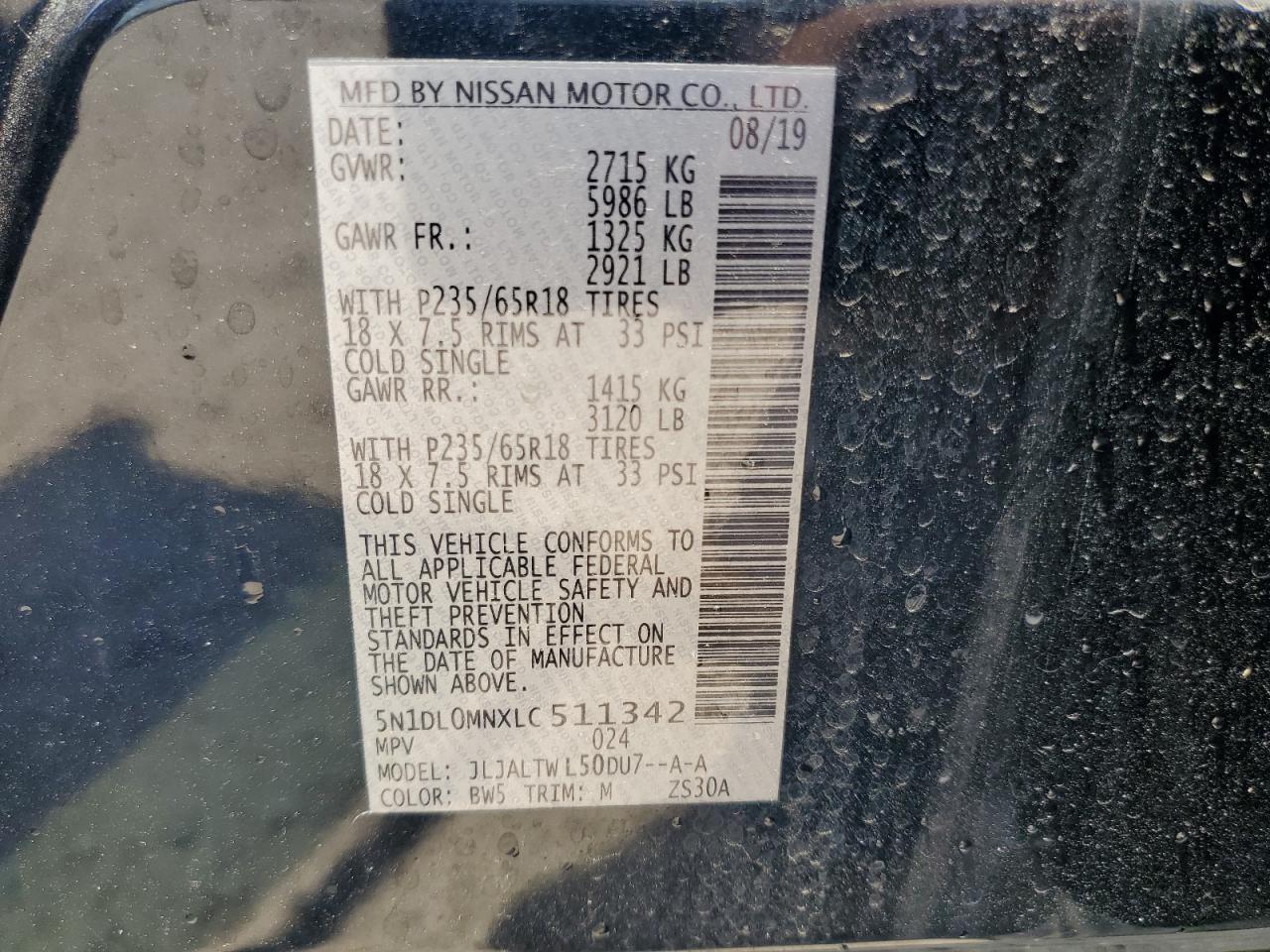 2025 Infiniti Qx60 Luxe VIN: 5N1DL0MNXLC511342 Lot: 56343925