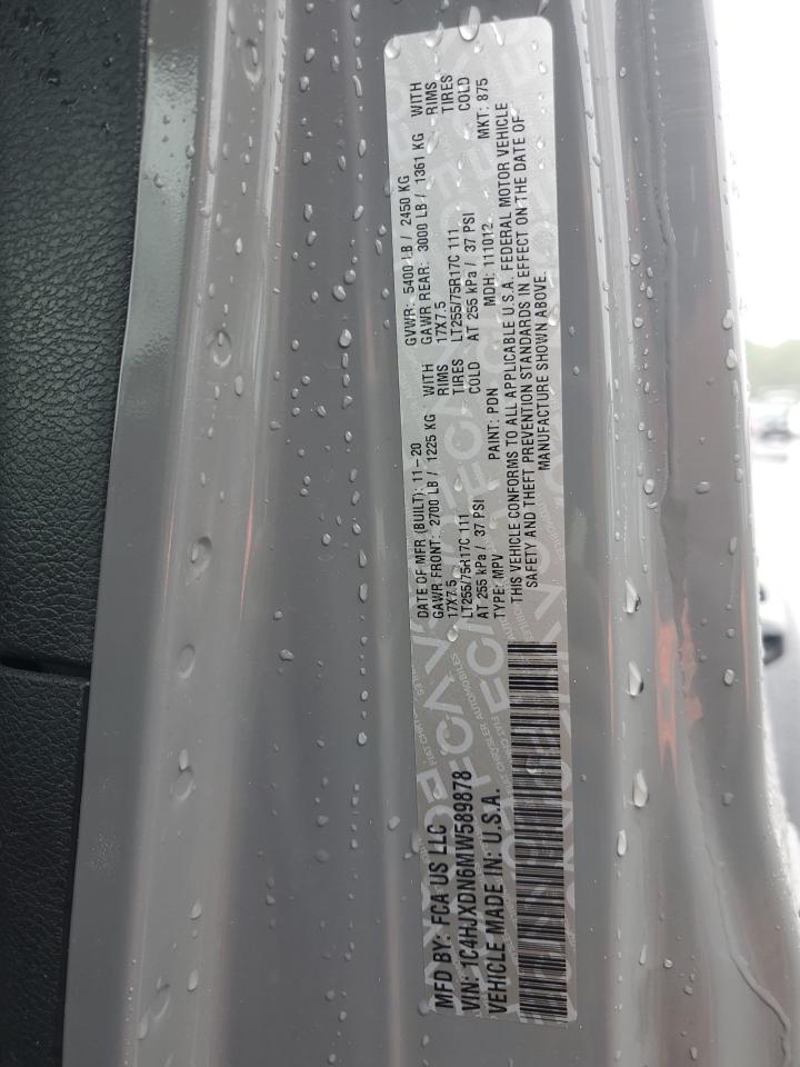 2021 Jeep Wrangler Unlimited Sport VIN: 1C4HJXDN6MW589878 Lot: 57095425