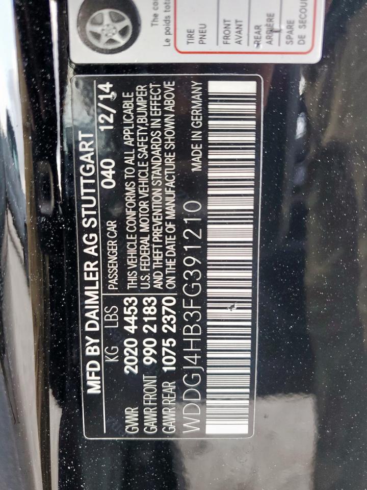 2015 Mercedes-Benz C 250 VIN: WDDGJ4HB3FG391210 Lot: 53366605