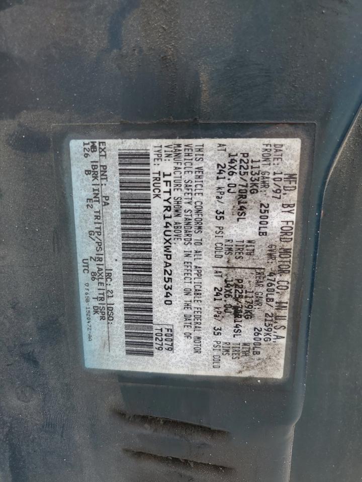 1998 Ford Ranger Super Cab VIN: 1FTYR14UXWPA25340 Lot: 56866015